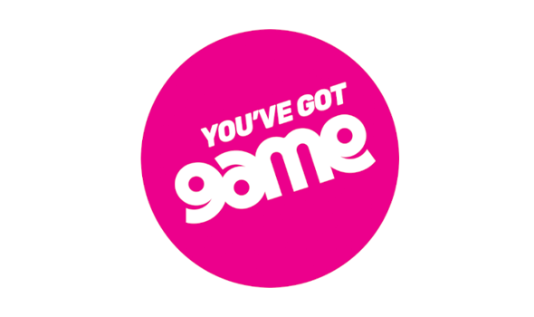 Game logo including a bright pink circle with white text stating: You've Got Game